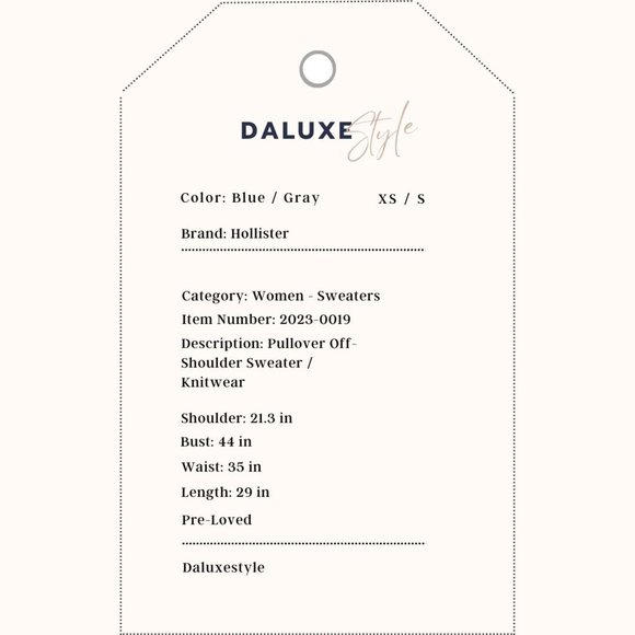 Blue / Gray Hollister Women Pullover Off-Shoulder Sweater / Knitwear - Picture 4 of 5